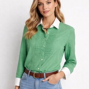 Talbots Green Button Down Shirt